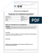 Proyecto de Ley Reguladora de Los Contratos Inmobiliarios y de La Correduria de Bienes Raices