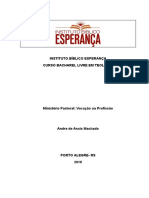 Andre Assis TCC Completo: Ministério Pastoral: Vocação Ou Profissão