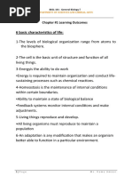 BIOL-101 - Chapter 1 Summary