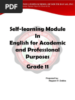 Grade 11: English For Academic and Professional Purposes