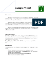 One Sample T-Test