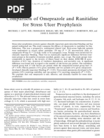 Comparison of Omeprazole and Ranitidine For Stress Ulcer Prophylaxis