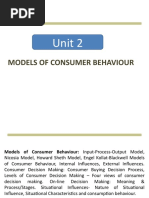 Unit 2: Models of Consumer Behaviour