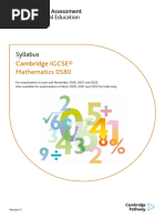 Syllabus: Cambridge IGCSE® Mathematics 0580