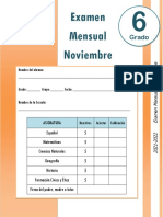 6to Grado - Examen Mensual Noviembre (2021-2022)