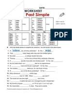 BE VERB: Past Simple: Grammar Worksheet