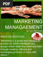 Marketing Managaement: By: Prof. Dipti Purohit