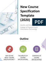 New Course Specification Template (2020)