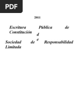 Testimonio de Escritura de Constitución de Sociedad de Responsabilidad Limitada