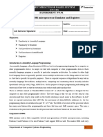 Lab Manual 5 Semester Experiment No.01 Introduction To 8086 Microprocessor Emulator and Registers