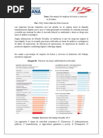 Porcentajes de Empleos de Bienes y Servicios en Ecuador.