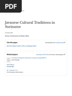 Javanese Cultural Traditions in Suriname: Cite This Paper