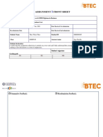 Assignment Front Sheet: Qualification BTEC Level 4 HND Diploma in Business