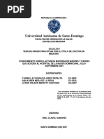 Conocimiento Sobre Lactancia Materna en Madres y Padres Que Acuden Al Hospital de La Mujer Dominicana, Julio-Septiembre 2021