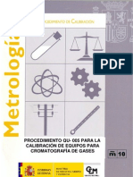 Procedimiento Qu - 005 para La Calibración de Equipos para Cromatografía de Gases