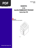 Kodak Min-R Mammography Processor: Diagnostics For The Service Code: 3752