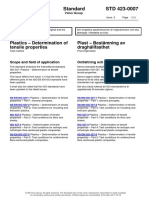 Standard STD 423-0007: Plastics - Determination of Tensile Properties Plast - Bestämning Av Draghållfasthet