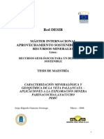 Caracterización Mineralógica y Geoquímica de La Veta Pallancata