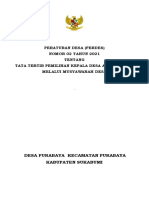 Peraturan Desa PRB Tentang Pemilihan Kades Antar Waktu