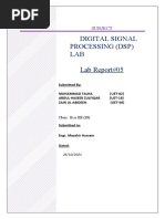 Digital Signal Processing (DSP) LAB Lab Report#05: Subject