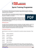 Planning A Sprint Training Programme