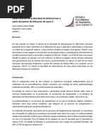 Determinación de La Densidad de Dislocaciones A Partir Del Patrón de Difracción de Rayos X