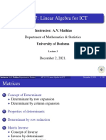 MT 1117: Linear Algebra For ICT: Instructor: A.V. Mathias Department of Mathematics & Statistics University of Dodoma