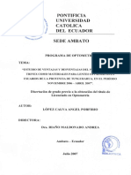 Pontificia Universidad Católica Del Ecuador Sede Ambato: Programa de Optometria