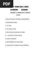 1ST Term Biology Notes WK 1 - WK 4. Grade 12