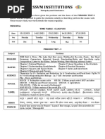 Class 8 - Portions & Time Table (Dec '21)