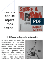 Lições Do Livro Sobre A Tirania Thimothy Snyder