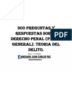 +300 PREGUNTAS SOBRE DERECHO PENAL Parte General Teoria Del Delito+