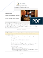 Grade 2 - 12 Lesson Plan Musical Arts / Recording Studio