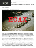 1989 Tiananmen Square - Student Massacre - Was A Hoax