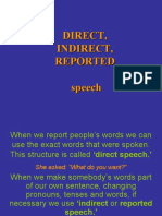 Direct, Indirect, Reported Speech