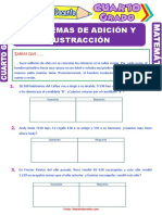 Problemas de Adición y Sustracción para Cuarto Grado de Primaria