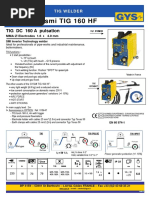 Gysmi TIG 160 HF: TIG DC 160 A Pulsation