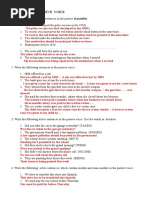 THE PASSIVE VOICE Revision ANSWERSHEET