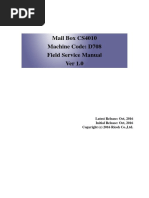 Mail Box CS4010 Machine Code: D708 Field Service Manual Ver 1.0