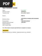 Open Interbank Transfer: Successful