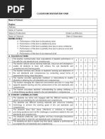 Revised Classroom Observation Form