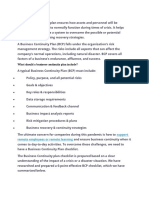 A Business Continuity Plan Ensures How Assets and Personnel Will Be Protected and Be Able To Normally Function During Times of Crisis