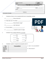 A) B) C) D) E) F) : Teste de Avaliação de Português Língua Não Materna