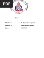 Quiz 3: Submitted To: Dr. Waqas Akbar Lughmani Submitted By: Sultan Mehmood Ghaznavi Reg No: MME193003