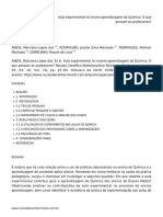 Aula Experimental No Ensino-Aprendizagem Da Química - O Que Pensam Os Professores