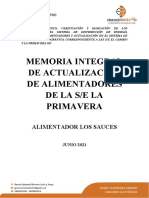 Memoria Alimentador Se La Primavera - Los Sauces