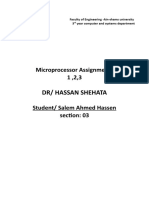 DR/ Hassan Shehata: Microprocessor Assignments 1, 2,3