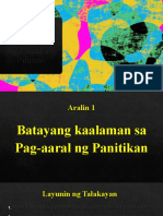 Aralin 1 - Batayang Kaalaman Sa Pag-Aaral NG Panitikan