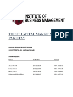 Topic: Capital Markets in Pakistan: Course: Financial Instituions Submitted To: Sir Sharique Ayubi Submitted by