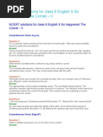 NCERT Solutions For Class 8 English It So Happened The Comet - II